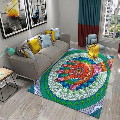 Colorful Mandala Carpet Mysterious Psychedelic Floral Rugs for Living Room Bedroom Decor Floor Area Mat Bathroom Non-slip Carpet