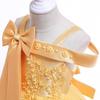 Girls' Off-Shoulder Spaghetti Strap Beaded Flower Princess Wedding Dress