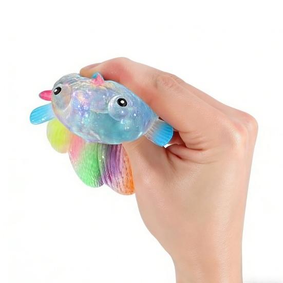 Klarer Goldfisch Quetschspielzeug Stressabbau Glitzer Mehrfarbiger Schwanzfisch Stress Zuckerball Sensorisches Spielzeug Weich Dekompression Fidget Spielzeug