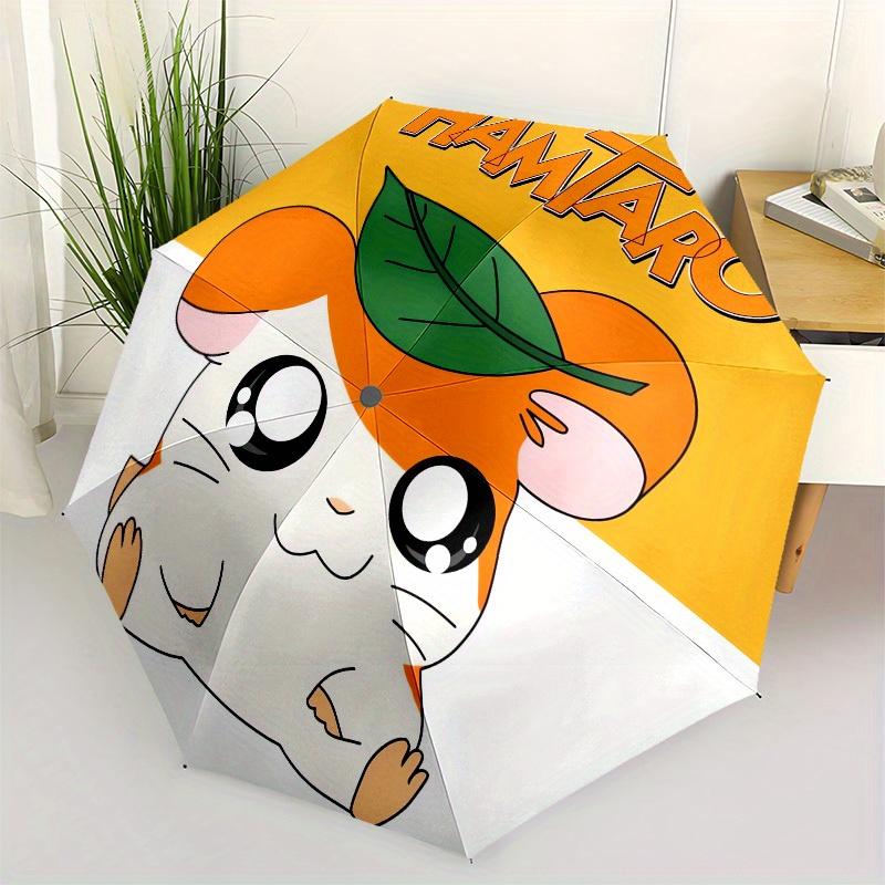 

1pc Hamster with Leaf Hat Umbrella with Plastic Handle,Suitable for All Seasons Home Travel Outdoor UmbrellaM1109