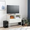 VidaXL Meuble TV blanc 68x39x60,5 cm acier, support TV, buffet TV, armoire hifi, banc TV, armoire en métal, meuble 846553