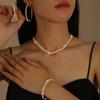 Lady's Sweet Necklace, Ear Ring and Bracelet. Unique Collar, Trendy and Fashionable, Versatile Neck Chain.