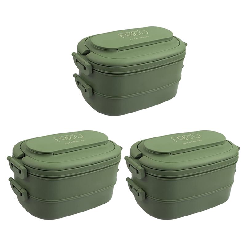 

CYCLI-3X Lunch Box,Leakproof Bento Box For Kids Adults,Cutlery Set Bento Boxes ,For Kid Men Women Adults Working Schools Green зелёный