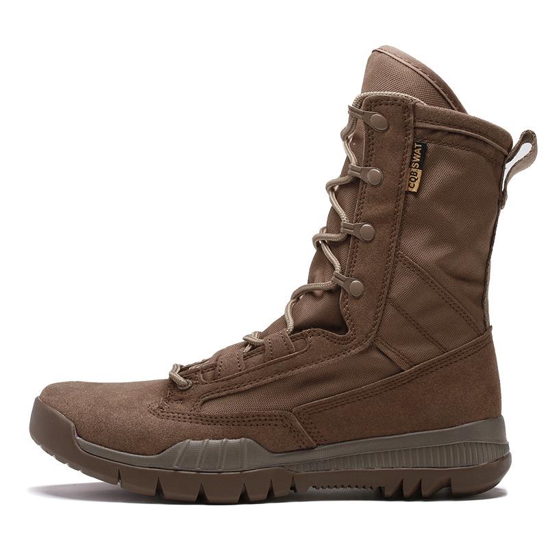 

Men s outdoor training boots Special Forces tactical military boots large size desert combat shoes/one piece 45 коричневий