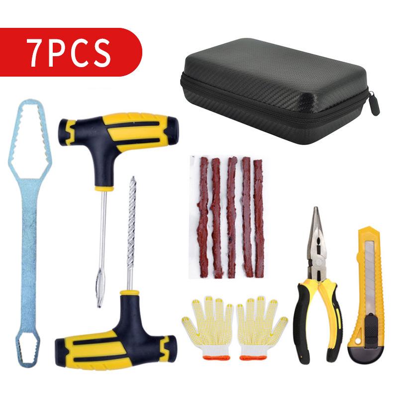 Car & Motorcycle Vacuum Tire Repair Kit with Rubber Strips & Quick Glue