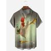 Camicia Corta Hawaiana da Uomo Stampa Pollo Cartone Animato Camicia Casual da Uomo Estate Quotidiano Street Fashion Camicia a Maniche Corte da Uomo
