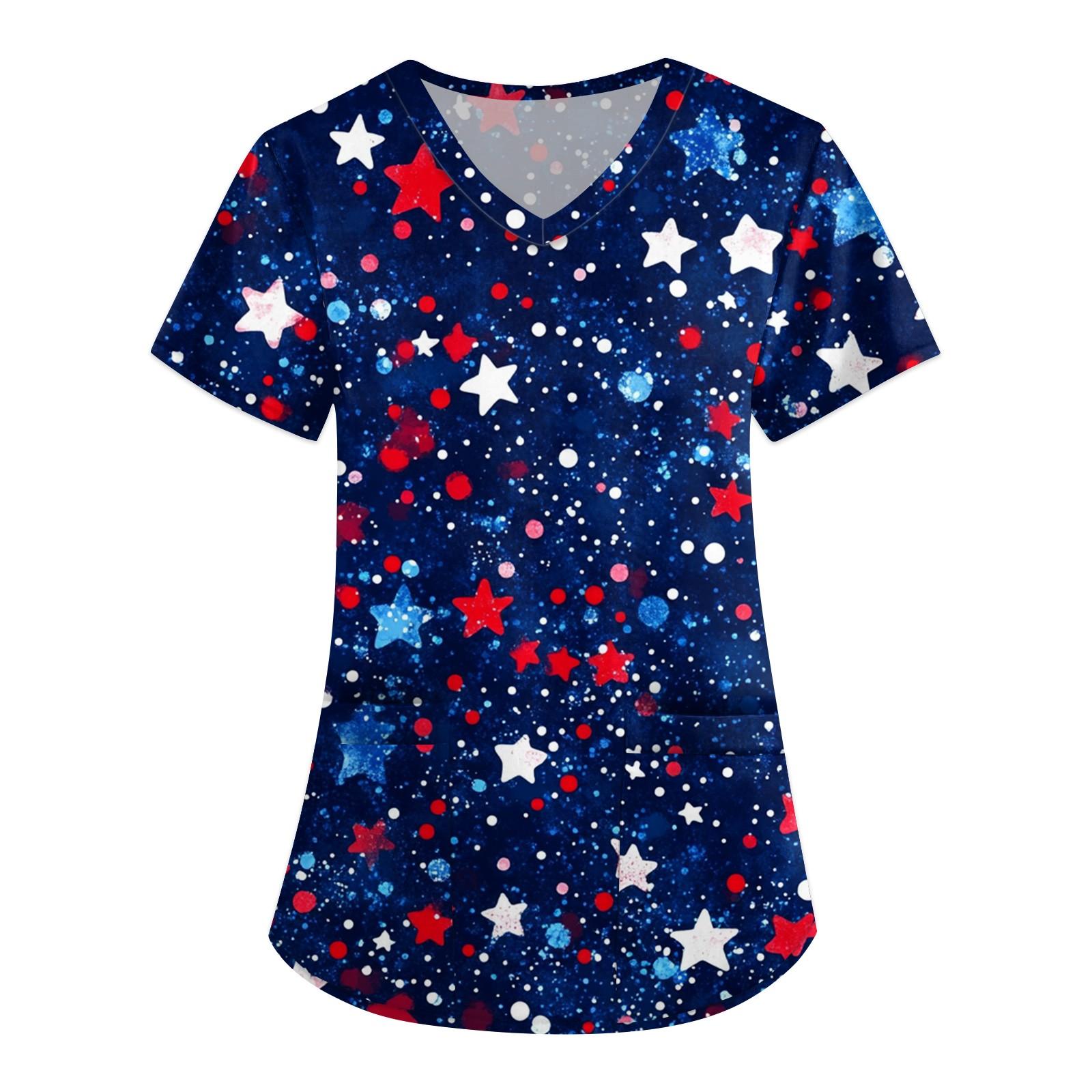 

Жіноча мода Комбінезон з V-подібним вирізом та короткими рукавами з кишенями Принтовані топи Одяг XL