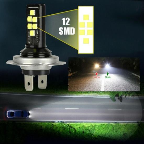 2 x H7 Led Car Light Car Headlight Bulbs High Low Beam 240W 52000LM 6000K White