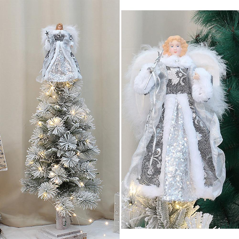 Festival Angel Doll Tree Top Star Delicate Christmas Tree Top Star Atmosphere Golden Christmas Angel Topper Navidad Decor