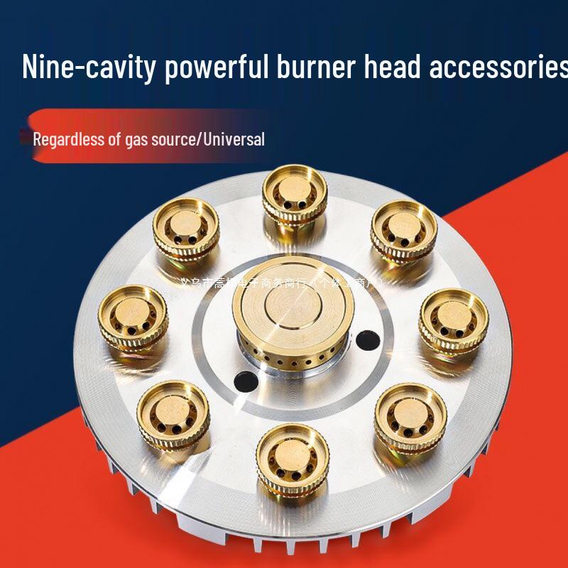 Fierce Fire Stove: Universal Nine-Cavity Burner Head & Fire Cap Set for Gas Cooktops.