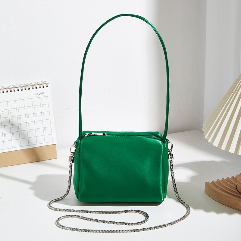 Autumn new women's bags versatile solid color chain pillow bag Oxford cloth shoulder bag textured messenger bag