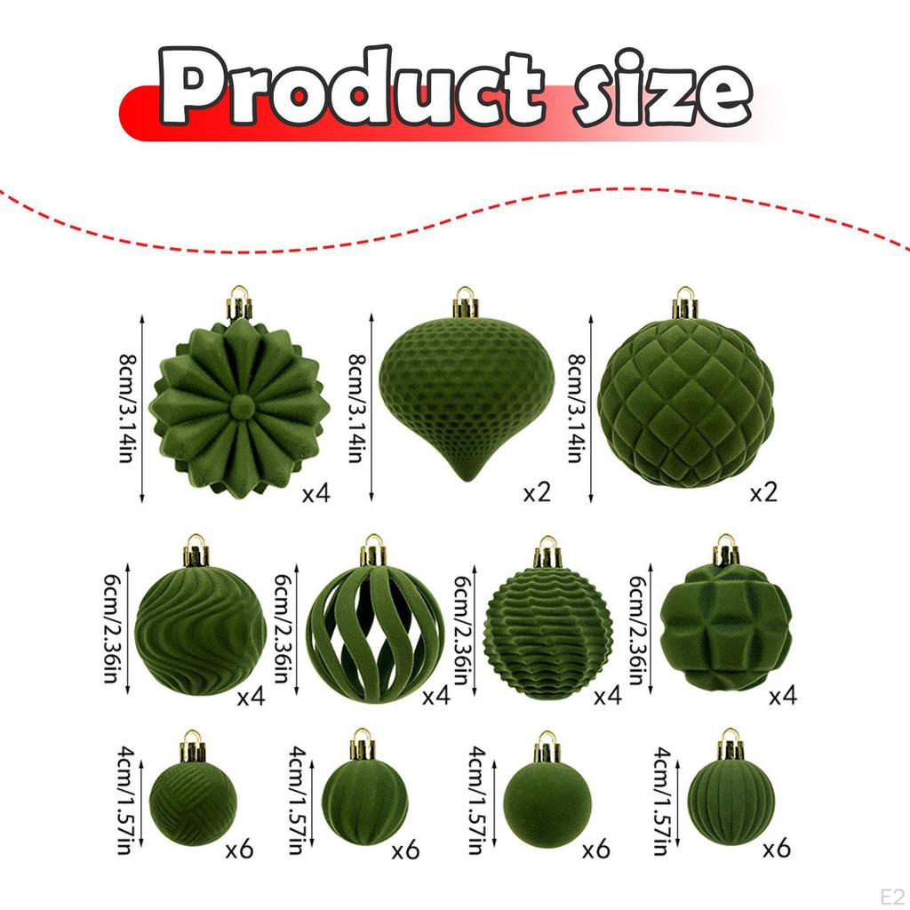 48 Pieces Christmas Ball Ornaments Shatterproof Thoughtful Gift Hanging Balls