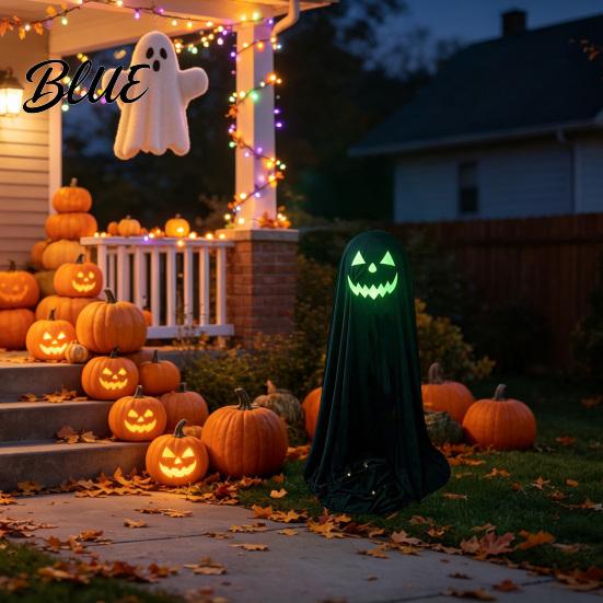 Reusable Halloween Decor Ghost Decoration for Outdoor Large Light Up Standing Ghost Theme Adjustable Spooky Black Porch Yard Lawn Wall Hanging