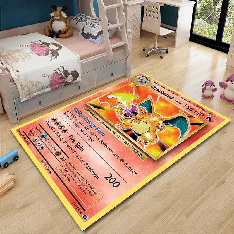Cute Pikachu Pattern Non Slip Area Rug For Living Room Kids Bedroom Home Decor Floor Mat Under Sofa Table
