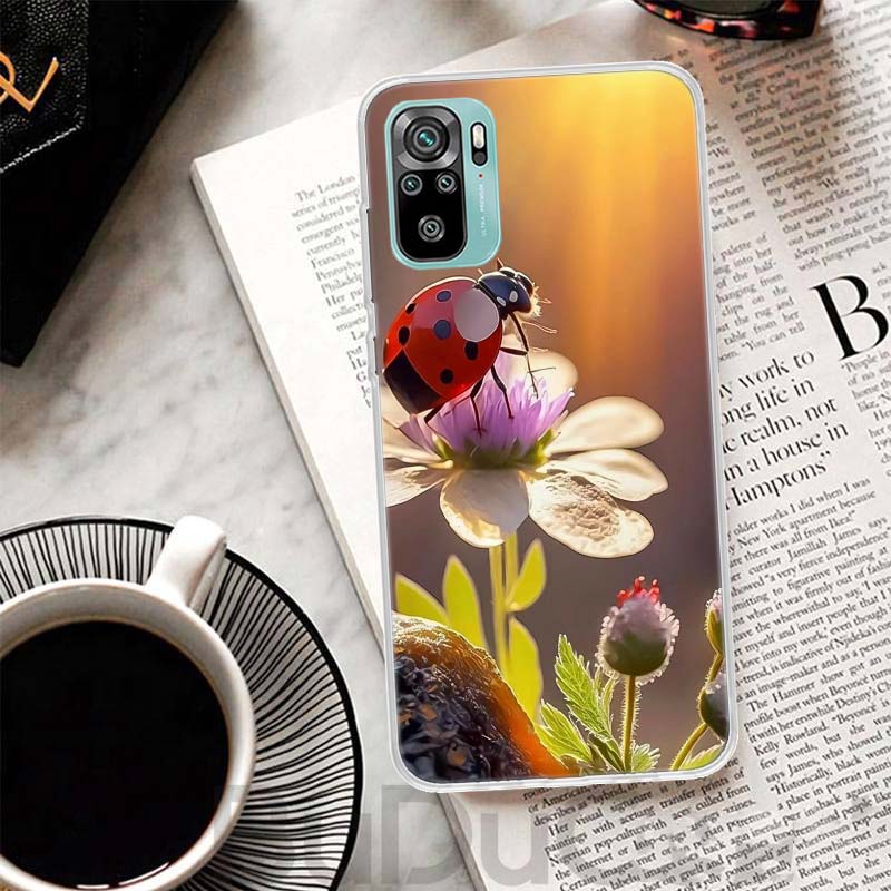 Insect Seven-Star ladybug Cover For Xiaomi Redmi Note 10 9S 9 8T 8 Pro 7 5 Mi 9T 10T 11T 12T 11 12 Lite 12X A3 A2 A1 Print Coque