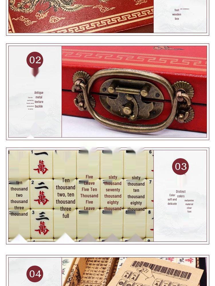 Antikes Mahjong-Set: Reisegröße bis Groß mit Lederbox und Geschenkhinweisen