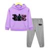Autumn Black Panther Hoodie Fleece Sweatshirt Kawaii Jacket 2pcs pullover+Pant Boy Girls Hooded Spors Sets Kids Boutique Clothes