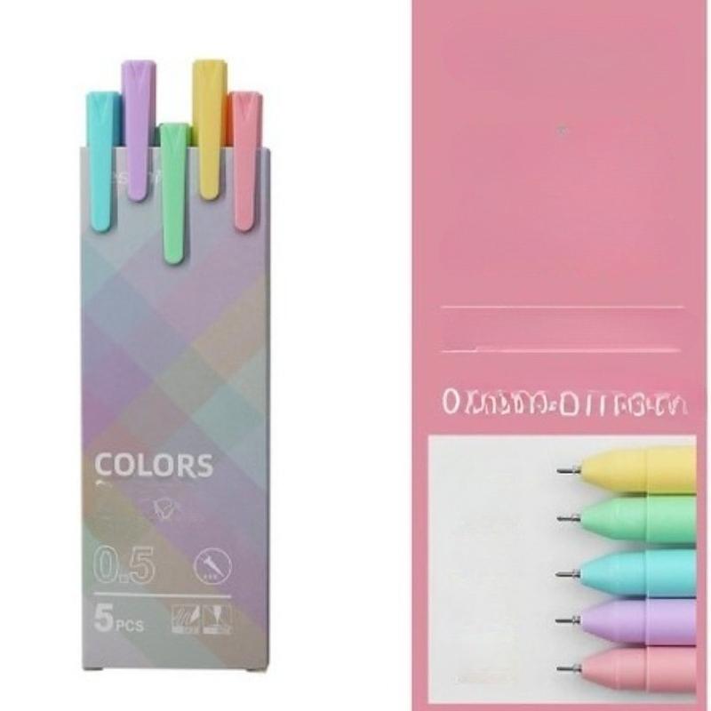 5 pièces/ensemble Ins simplicité Gel stylo coréen couleur unie 0.5MM noir mignon stylos belle papeterie stylos école étudiant/fournitures de bureau