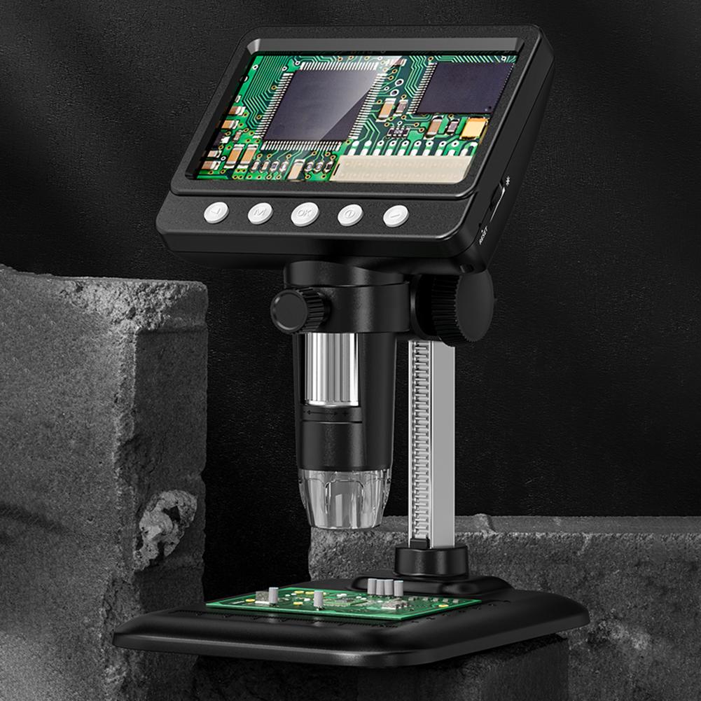 4.3 Inch HD Electronic Microscope with 8 LED 1000X Handheld Portable Digital Magnifier 1080P for Circuit Board Repair Soldering