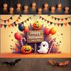 Happy Halloween Schild Wimpelkette Eventbanner Süßes oder Saures Banner Halloween-Symbole Halloween-Banner für die Feier