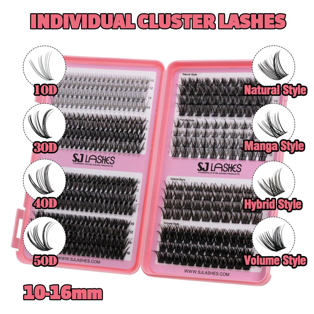 Hot-Selling DIY Eyelash Extension Kits 32 Rows Hot-Melt Hair Thick 30D 40D Single Cluster False Eyelashes Eyelashes