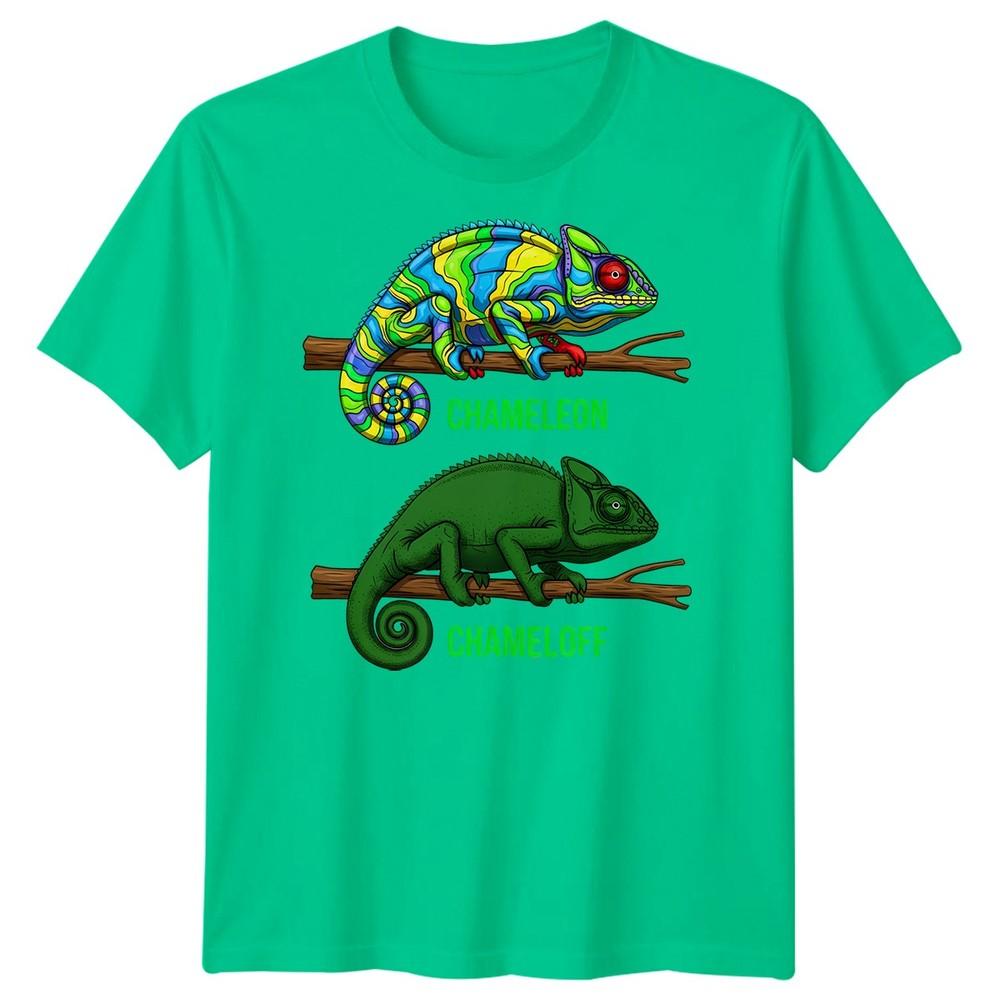 Chameleon Chameloff Animal Humor Unisexs TShirt Reptile Cartoon Design S