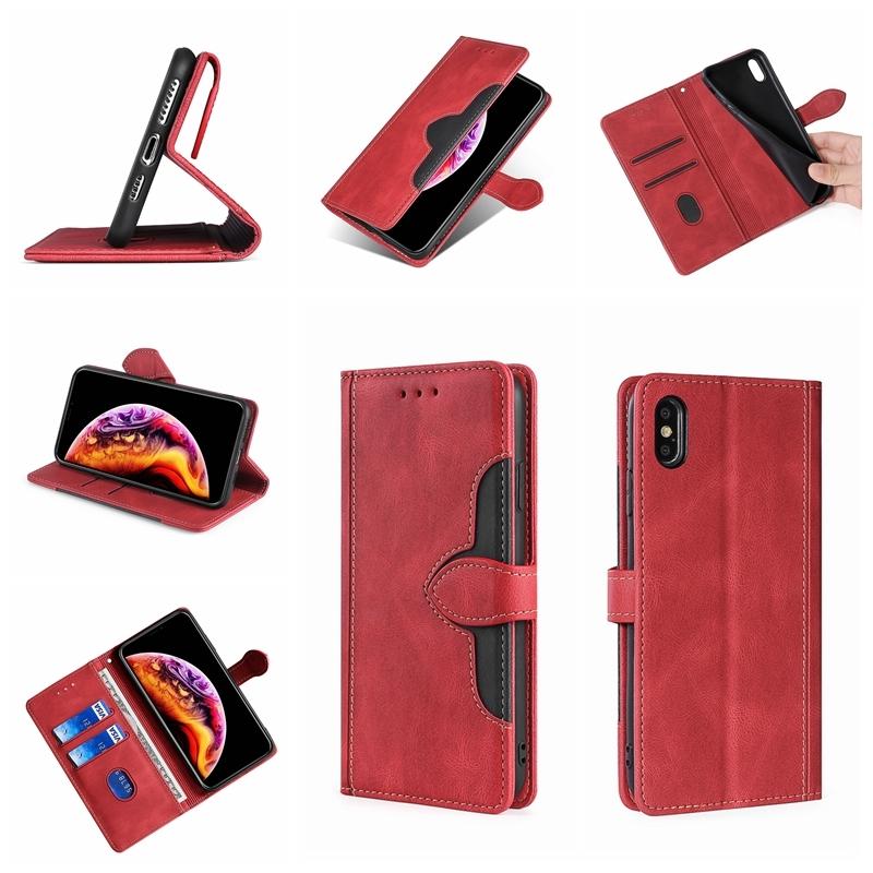 Telefondeksel til Samsung Galaxy S6 S7 Edge S8 S9 S10 S20 S21 Plus Ultra Fe Note 8 9 10 20 Lommebok Flip Lær Kortspor Bokdeksel