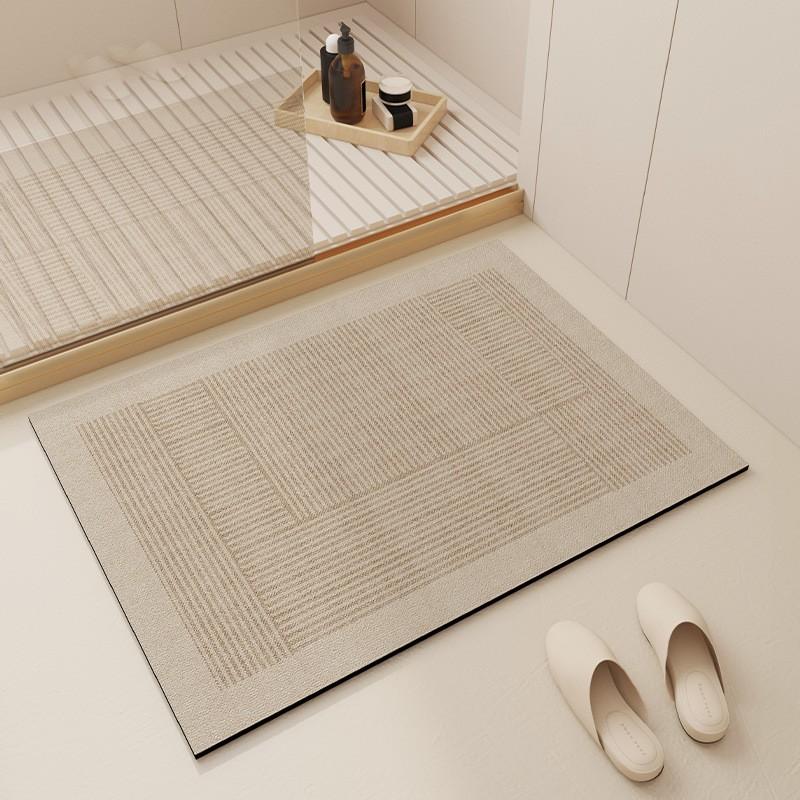 Silica Diatomite Bath Mat Absorbent Fast Drying Non Slip Floor Rug Bathroom Entrance Modern Minimalist