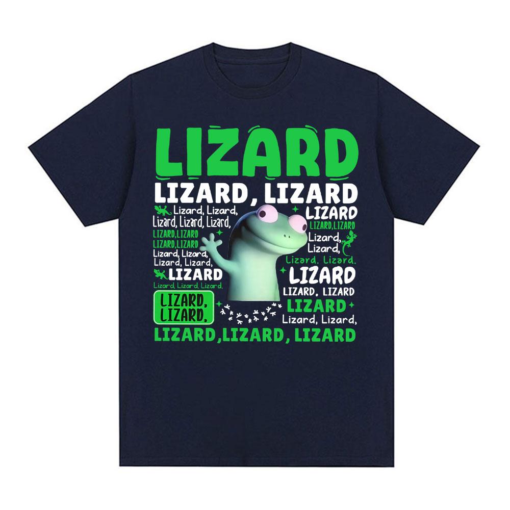 2025-26 Summer Hot Lizard, Meme, Unisex Fashion Fun Graphic T-shirt, Oversized Gothic T-shirt Men's Summer Street Cotton T-shirt