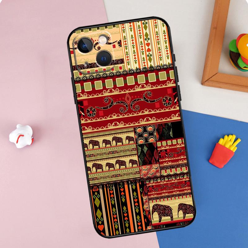 African Fabric Print Phone Case For iPhone 16 Pro Max 11 12 13 Mini 14 15 Pro Max XR 16e 15 16 Plus Cover Shell