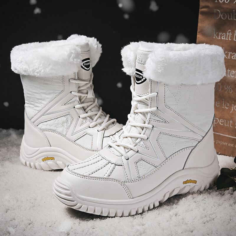 TUINANLE Winter Women Snow Boot Plush Fashion Anti-slip Comfortable Soft Breathable Casual Men Shoes Outdoor Cotton Boots