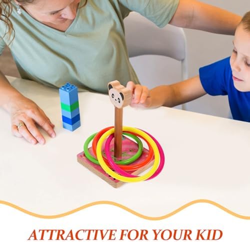 DECORNIJIA Ring Toss Game Set for Kids, Outdoor Family Game Toy, Cartoon Design with Smooth Edges, Durable Plastic Educational Play