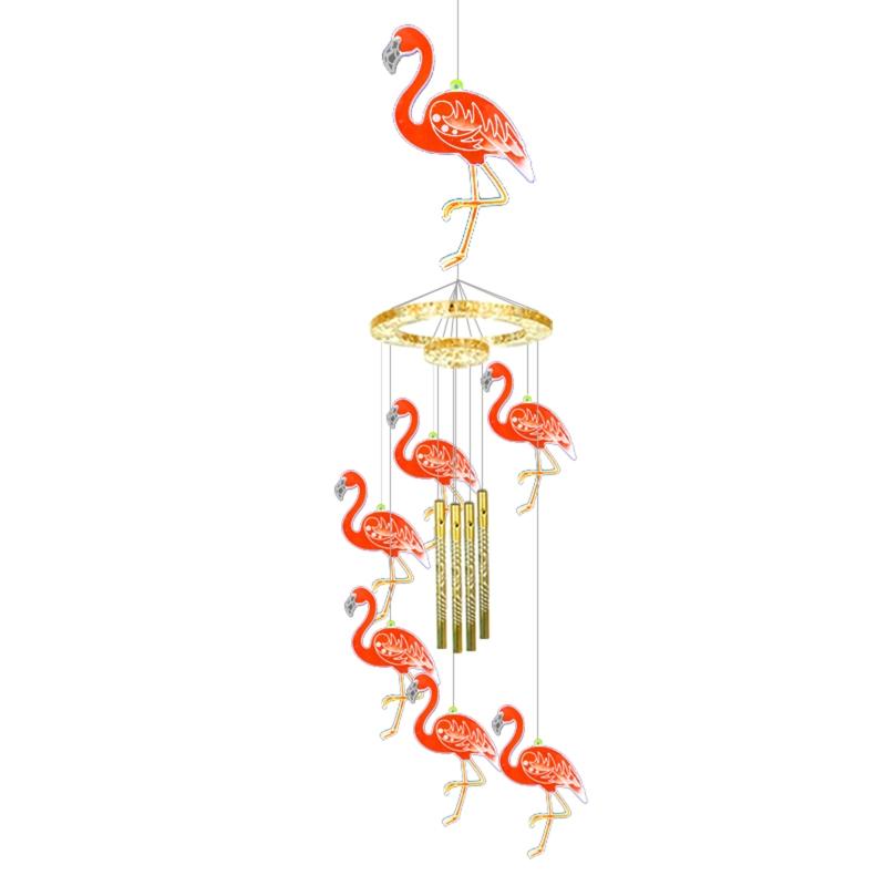 1 Set Flamingo Wind Chime Pendant Drop Glue Mold Diy Keychain Coaster Flamingo Wall Hanging Decorative Silicone Mold