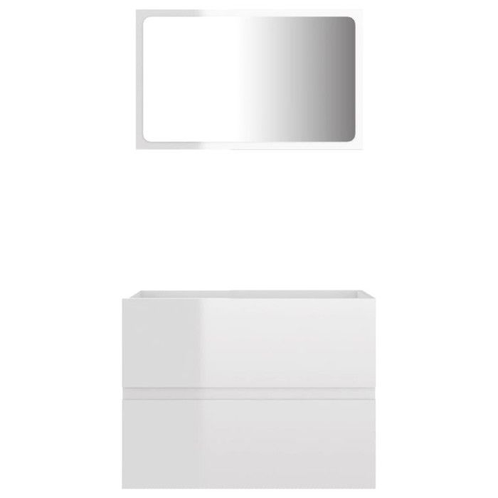 VidaXL Ensemble de meubles de bain 2 pcs Blanc brillant Aggloméré 804878