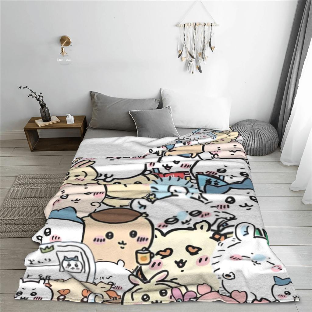 Niedliche Chiikawa Kollektionsdecke Weiche Mode Plüsch Überwurfdecke Für Kind Heimdeko Flanell Tagesdecke Bettdecke