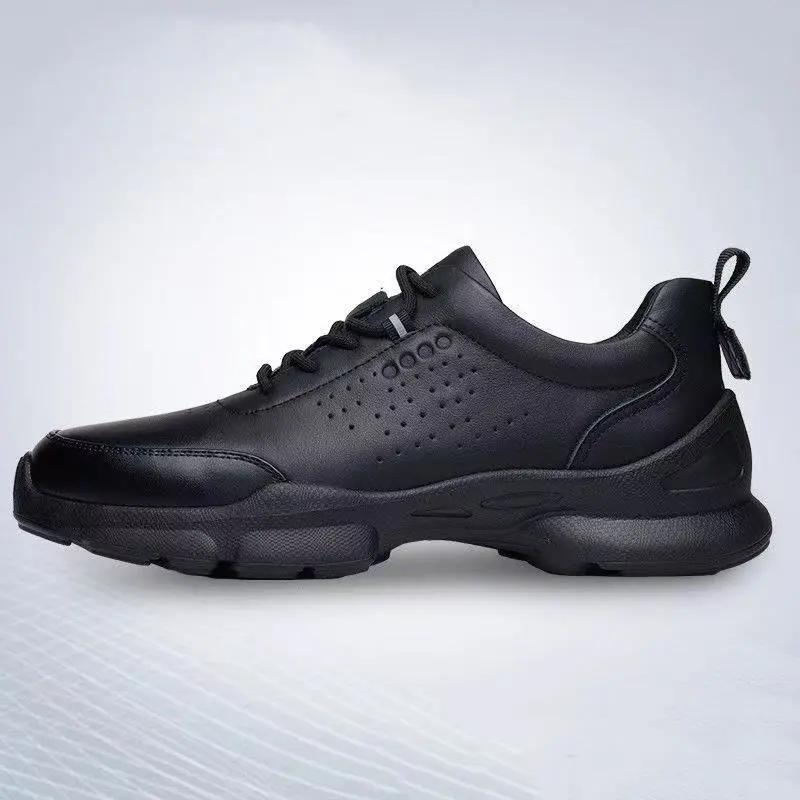 Fashion 2025 Casual Mens Shoes Comfortable Breathable Walking Shoes Soft Soles Soft Surfaces Official Solid Color Mens Shoes Thick Black