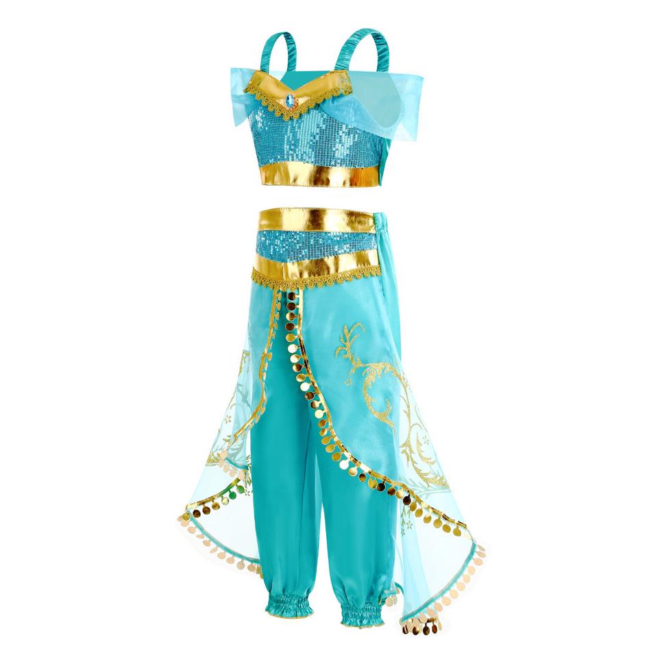Princess Jasmine Two-Piece Costume Set with Magic Lamp for Girls