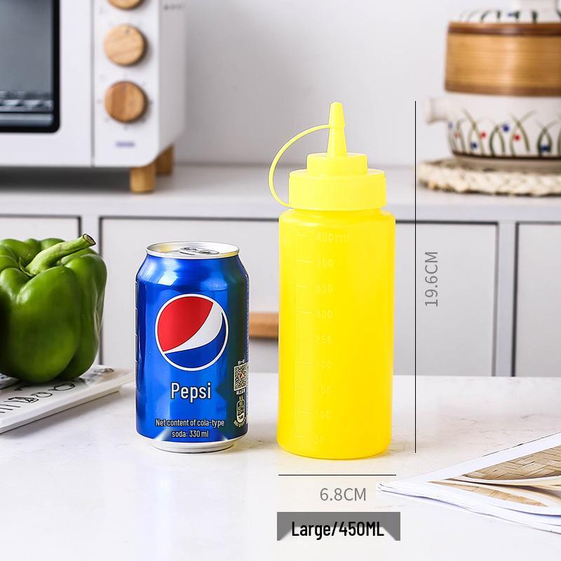 Household Squeeze Oil Bottle - Pointed Mouth for Kitchen Seasoning, Tomato Jam, Salad, or Commercial Use.