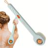 Flüssigbadbürste hinzufügen, Badbürste, Drückbadbürste, Unisex-Badbürste mit langem Griff, Rückenbürste mit weichen Borsten
