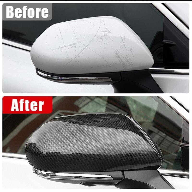 For Toyota Camry XV70 2018- Carbon Fiber Car Rearview Mirror Cover Side Wing Cap Shell Protective Case Accessories