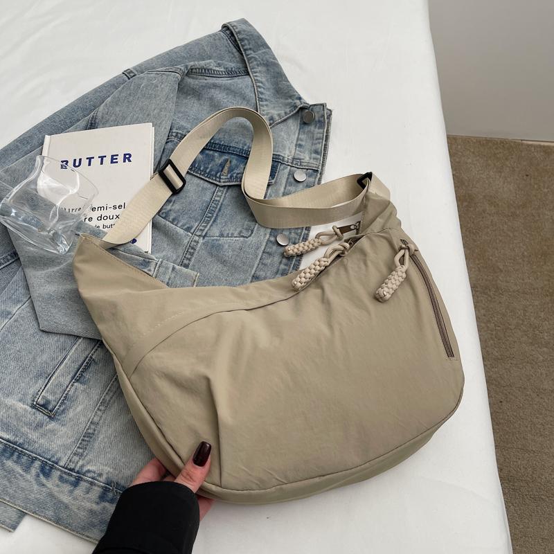 Hobo Bag Women's Crossbody Bag Large Capacity Shoulder Bag Solid Color Sports Bag