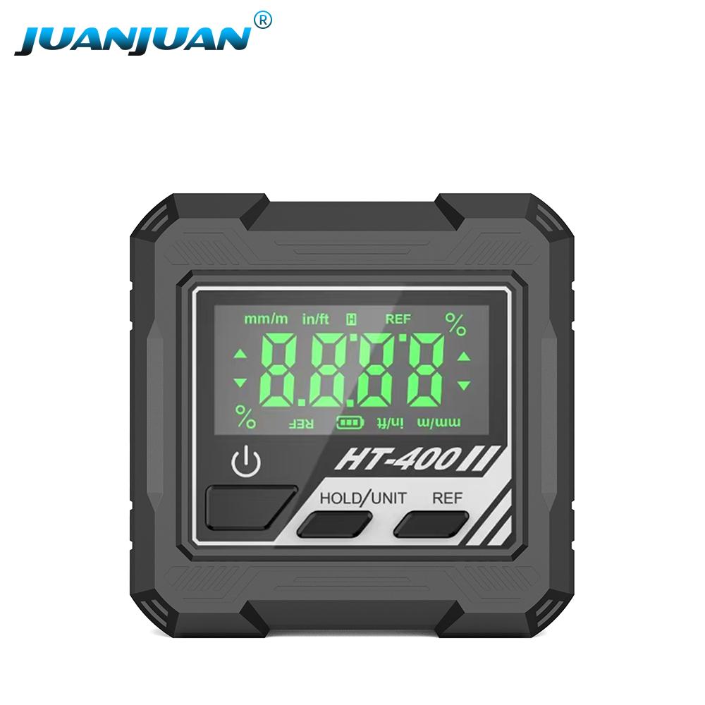 

HT-400 Digital Protractor Electronic Accuracy Angle Gauge 4*90° Magnetic Inclinometer Mini Level Box for Woodworking Tools