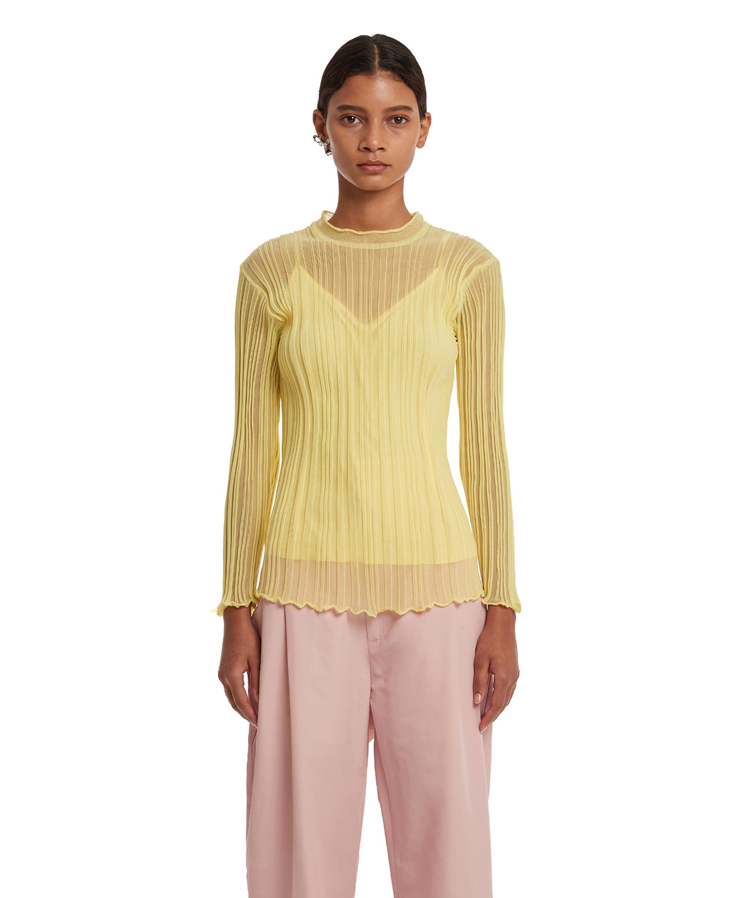 Trunk Project Semi-Sheer Ribbed-Knit Sweater_Yellow Yellow/Xs