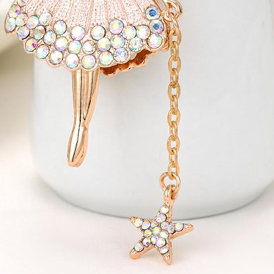 Flower Fairy Keychain Rhinestone Butterfly Wings Fairy Charm Cute Sparkly Keychain Bag Charm Gift for Women Girls