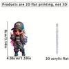 2D Flat Acrylic Pendant - Locomotive Girl, Pendant for Cars, Backpacks, Keys - Universal Gift for All Occasions
