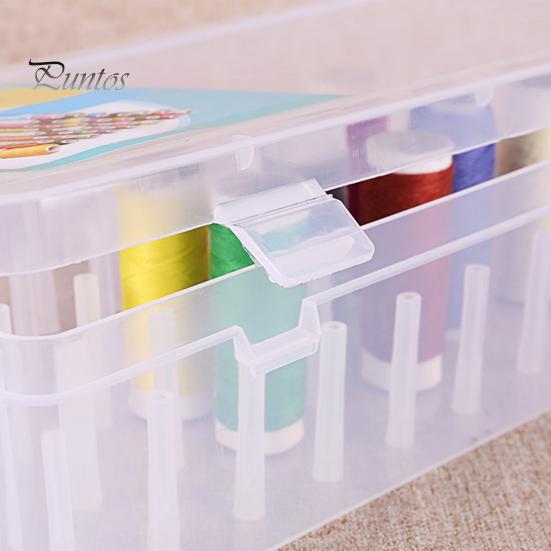 42 Axis Sewing Threads Box Transparent Needle Wire Storage Organizer Containers