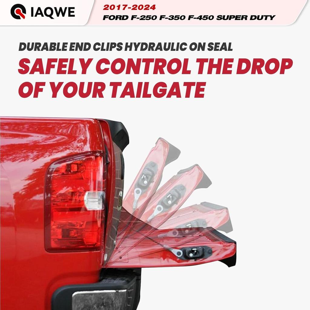 43205 Truck Tailgate Assist Shock Strut Fit For 2017-2024 Ford F-250 / F-350 / F-450 Super Duty, Truck Tail Gate Lift Assist Accessories Black