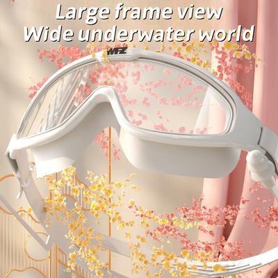 Popüler Online Su Geçirmez ve Buğu Önleyici Geniş Çerçeveli Profesyonel Dalış Gözlüğü, Yetişkin Yüzme Gözlüğü