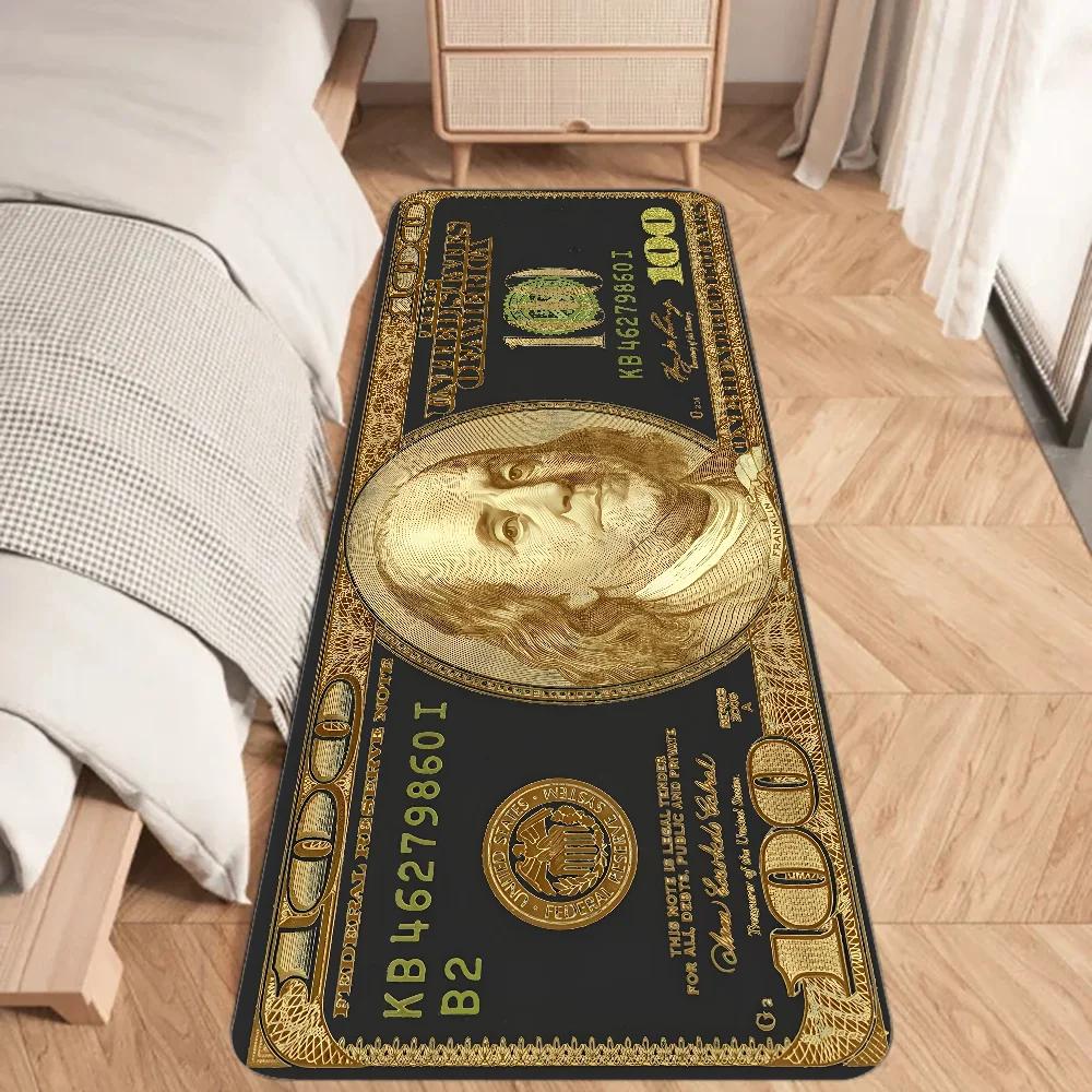 Dollar Money Floor Mat Graphic Printed Flannel Doormats for Bathroom Kitchen Entrance Carpet Home Decor