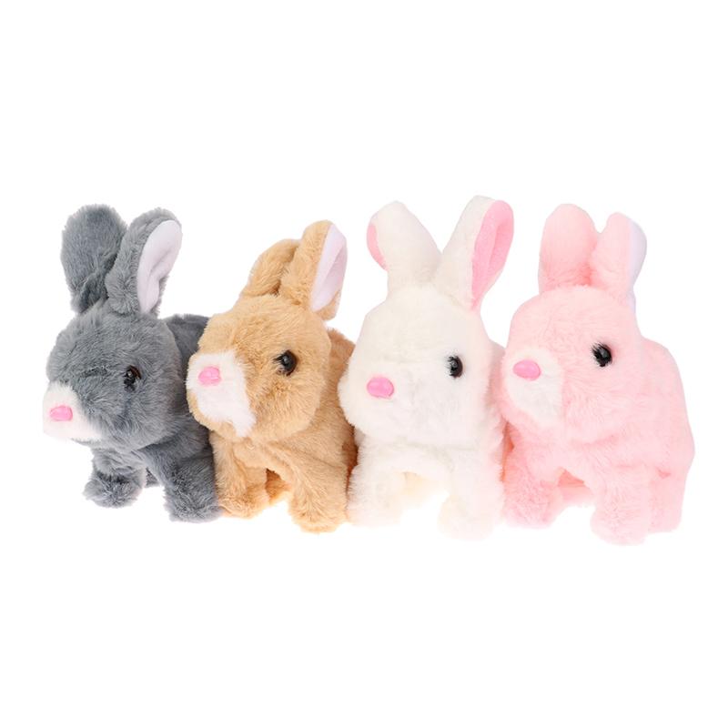 Plush Rabbit Toy Robot Bunny Walking Jumping Running Animal Shake Ears Cute Electric Pet for Kids Birthday Gifts